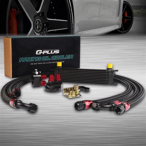 G Plus 10 Row An10 10an Aluminum Universal Engine Transmission Oil Cooler Kit Oil