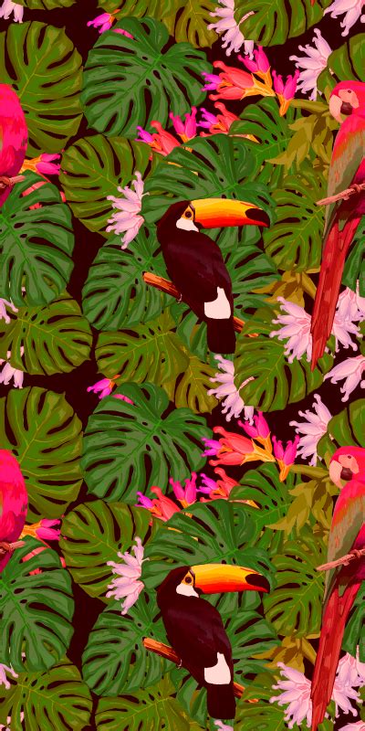 Elegant Plants And Animals Jungle Theme Wallpaper Tenstickers