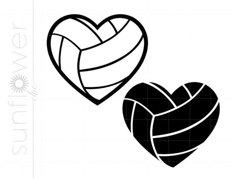 Volleyball Heart Svg Volleyball Heart Vector Clipart Download