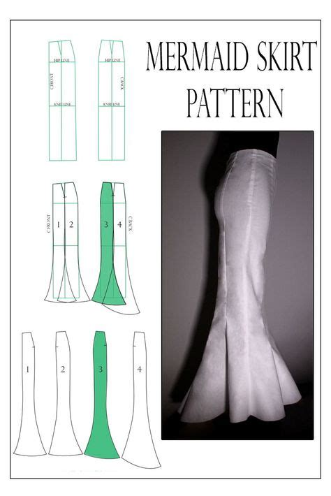 The Mermaid Skirt Pattern Consists Of Panels And You Can Shape The Tail By Modifying The Seamlin