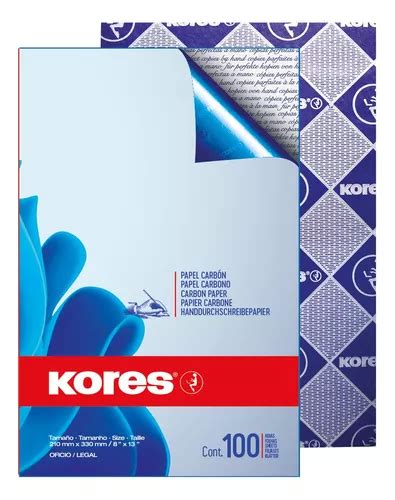 Papel Carb N Kores Oficio Azul Carpeta X Hojas Mercadolibre