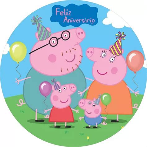 Painel De Festa Redondo Lona Peppa Pig M Parcelamento Sem Juros