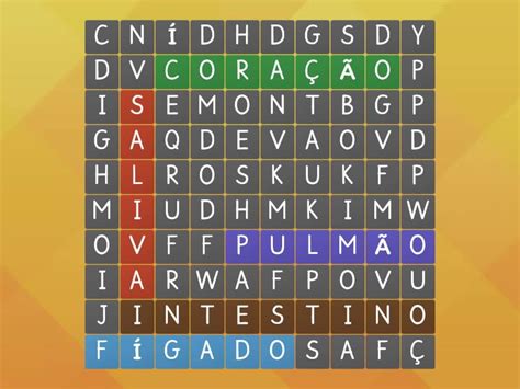 Descubra As Partes Do Corpo Humano Wordsearch