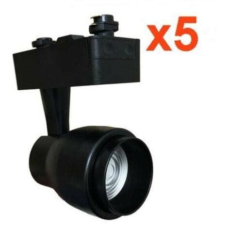 Spot Led Sur Rail W Multi Angle Cob Monophas Noir Pack De