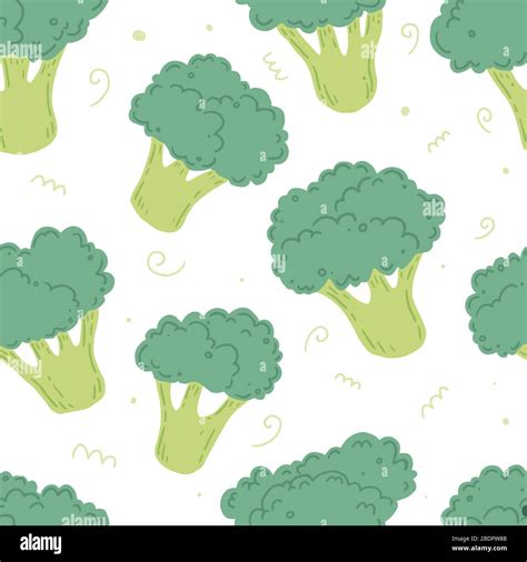 Broccoli Pattern Seamless Vector Illustration For Background Print