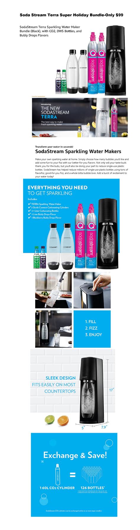 Just Reduced Now 85 Sodastream Terra Super Bundle Free Local Pickup