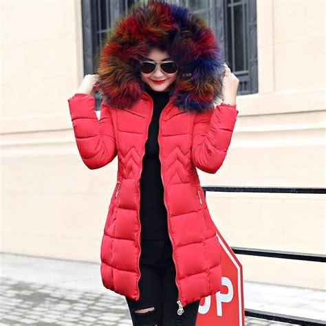 2019 New Long Parkas Female Winter Coat Women Fake Fur Collar Winter