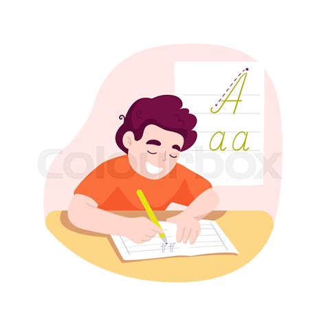 Handwriting Practice Isolated Cartoon Vector Illustration Stock