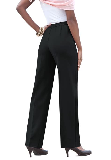 Roamans Womens Plus Size Tall Classic Bend Over Pant Pull On Slacks