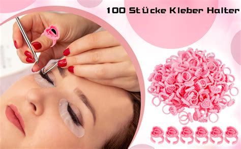 St Cke Einweg Kleber Halter Ringe Herzform Wimpern Ring Wimpern