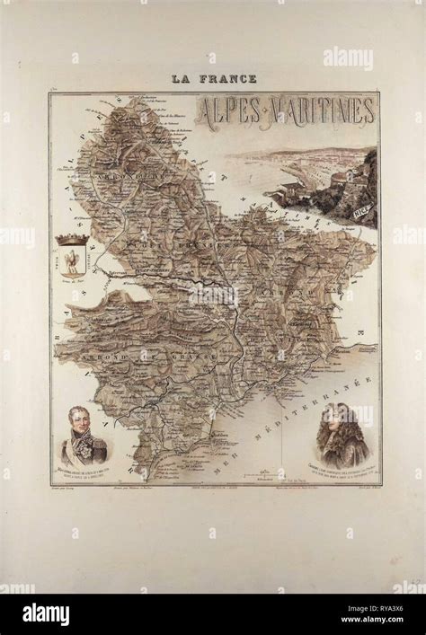 Map of Alpes Maritimes 1896 France Stock Photo - Alamy