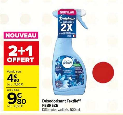 Promo Désodorisant Textile Febreze chez Carrefour Market