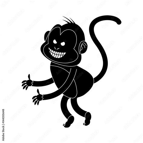 Black And White Monkey Clipart