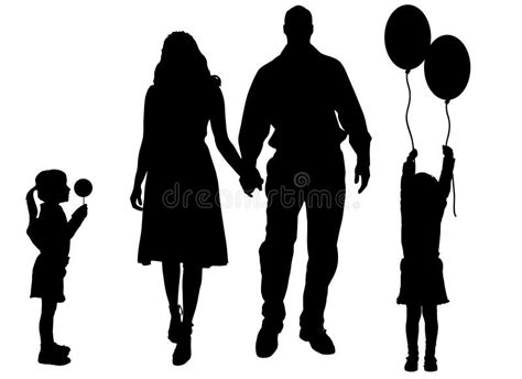 Vector Silhouette Of Family. Stock Vector - Illustration of adult ...