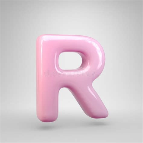 Bubble Gum Pink Letter R Uppercase Isolated On White Background Stock