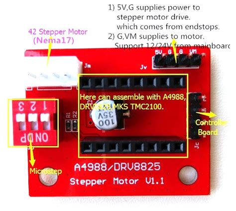 A4988 Stepper Motor Driver Controller Board RED Robotools