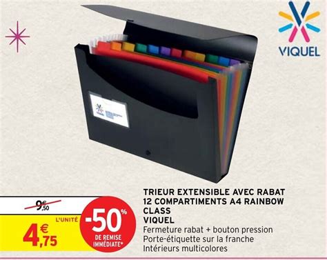 Promo Trieur Extensible Avec Rabat Compartiments A Rainbow Class