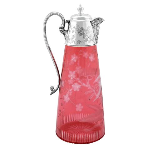 Victorian Cut Glass And Sterling Silver Mounted Claret Jug For Sale At 1stdibs Claret Jug For Sale