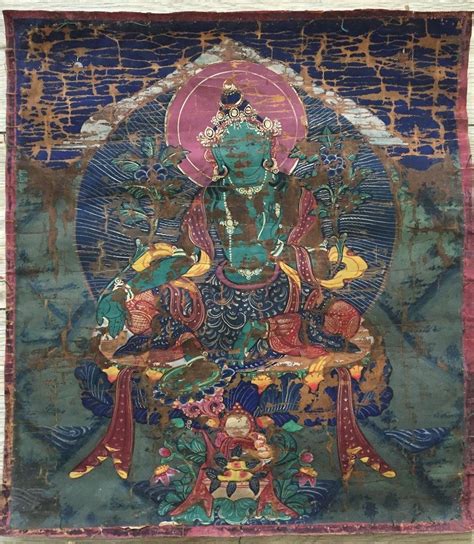 1112 Antique Buddhist Thangka Painting Art Mongolia Thangka Painting