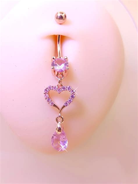 Cubic Zirconia Water Drop Heart Decor Navel Belly Ring Artofit