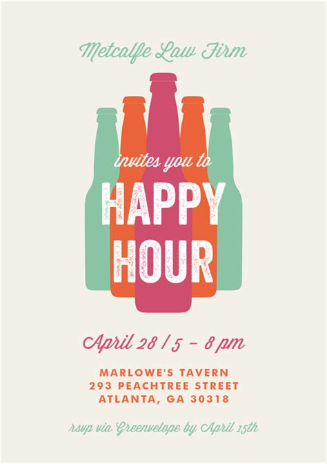 Bottled Happy Hour by Shari Margolin Design @Greenvelope Happy Hour ...