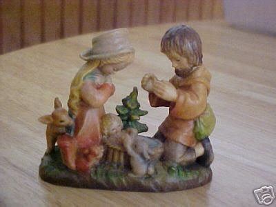 vintage anri boy & girl nativity scene | #27099542