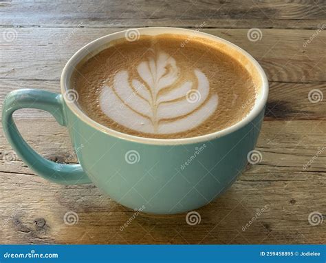 Latte art stock image. Image of foamed, kitchen, leaf - 259458895