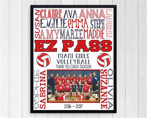 VOLLEYBALL COACH GIFT Personalized Volleyball Team Photo End of Season ...