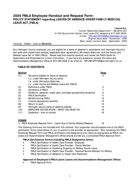 Fmla Paperwork 2009 2024 Form Fill Out And Sign Printable Pdf Template Airslate Signnow