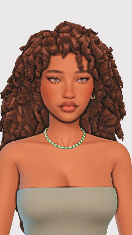 Curly Hair Maxis Match Edition Part In Sims Curly Hair Sims