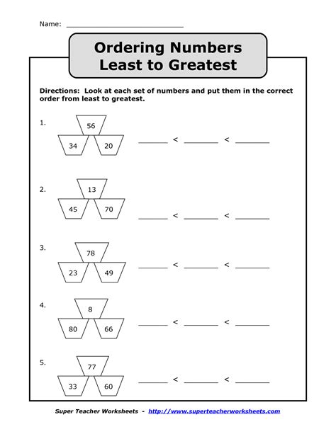 Order Numbers From Least To Greatest