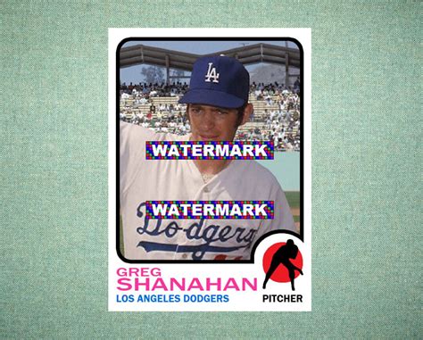 Greg Shanahan Los Angeles Dodgers Custom Baseball Card Etsy