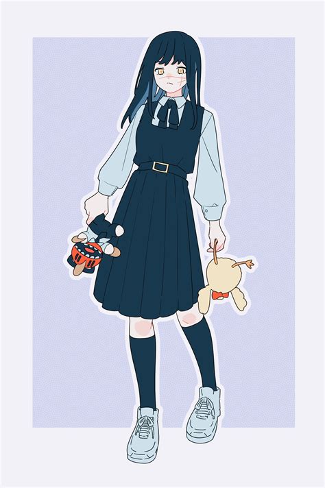 Safebooru 1girl Black Hair Black Socks Bow Bowtie Bucky Chainsaw Man