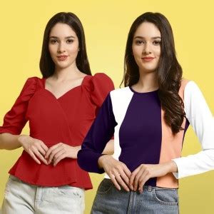 Metronaut Casual Solid Color Block Women Multicolor Top Buy