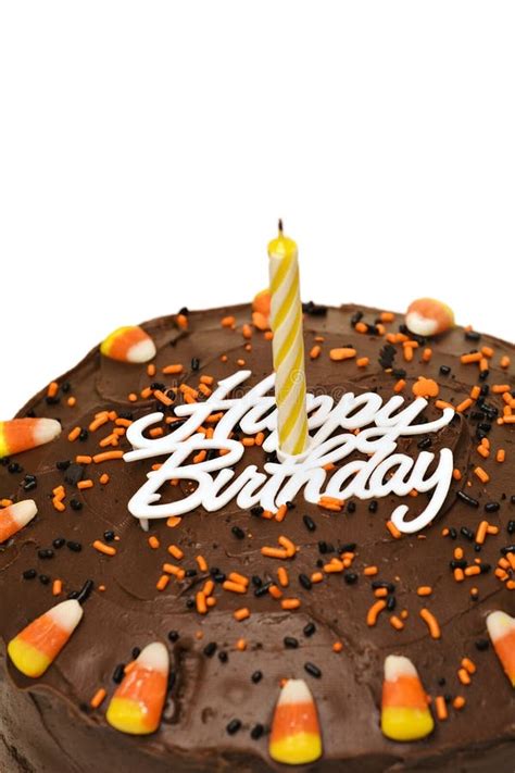 Fall Birthday Cake stock photo. Image of icing, candle - 3431028