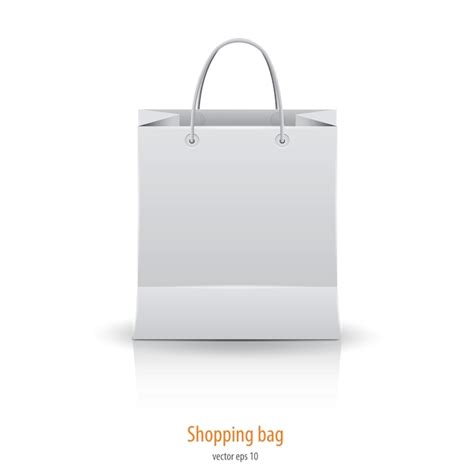 Bolsa De Papel Comercial Aislada En Blanco Vector Premium