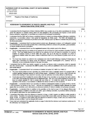 Fillable Online Sbcourts SC 3059N DUI Addendum Superior Court Santa