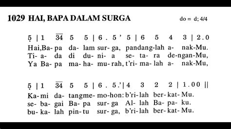 Hai Bapa Dalam Surga Lagu Rohani Katolik Puji Syukur No