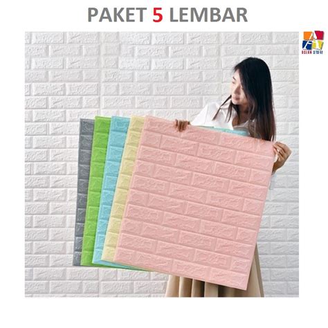 Jual Paket Lembar Wallpaper Dinding D Foam X Batu Bata Timbul