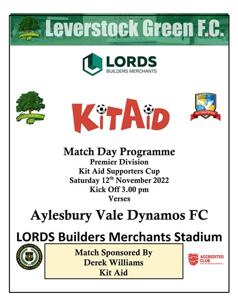 Leverstock Green FC Programme vs Aylesbury Vale Dynamos by Leverstock