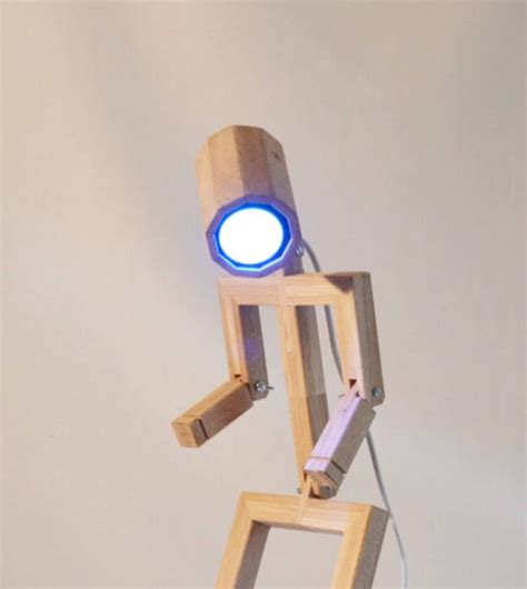 Articulated Design Lamp Madame Made From Recycled Wood Anloefu Etsy