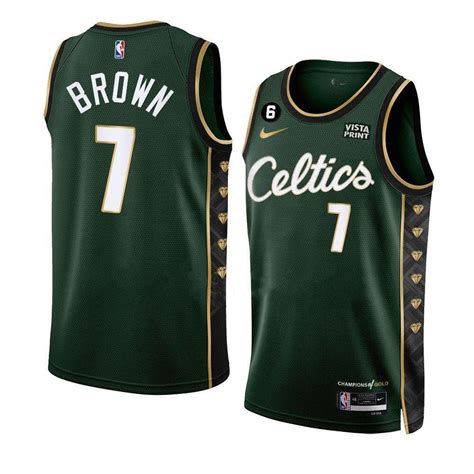 Men & Youth Celtics #7 Jaylen Brown city Jersey Green 2023