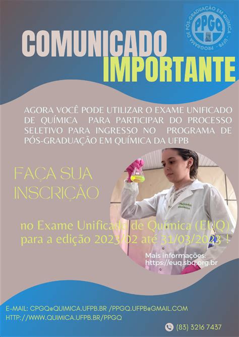 Comunicado Importante Exame Unificado De Química — Universidade