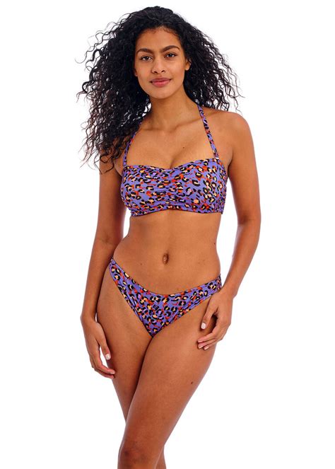 Biustonosz kąpielowy Freya Swim SANTIAGO NIGHTS AS LED Uw Bandeau Bikini Top Leopard