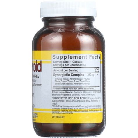 NATURAL SOURCES: Raw Thyroid, 60 Capsules