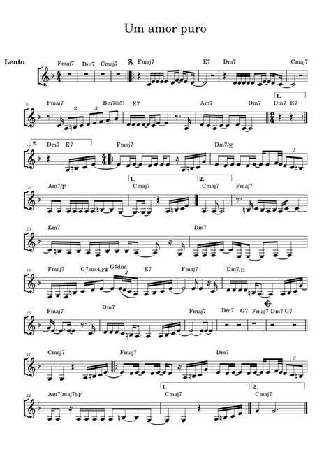 Amor Puro Djavan Um Amor Puro Sheet Music For Vibraphone Piano Four