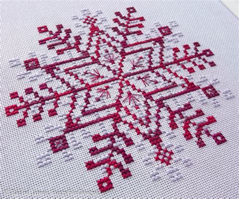 Variegated Snowflake Cross Stitch Pattern Pdf Snowflake Chart For