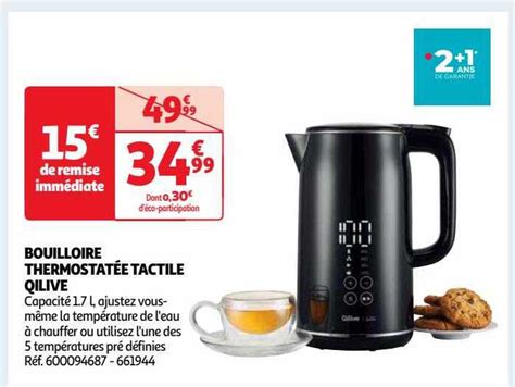 Promo Bouilloire Thermostat E Tactile Qilive Chez Auchan Icatalogue Fr