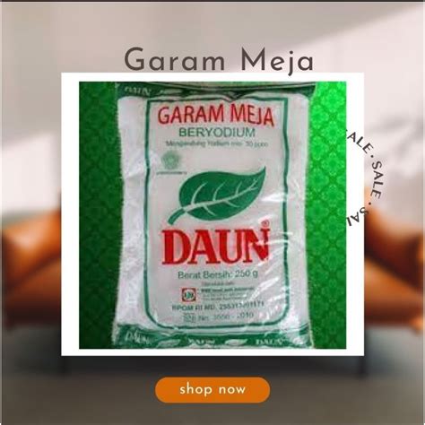 Jual Garam Meja Cap Daun 250gram Shopee Indonesia