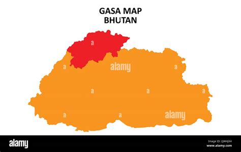 Gasa State and regions map highlighted on Bhutan map Stock Vector Image ...